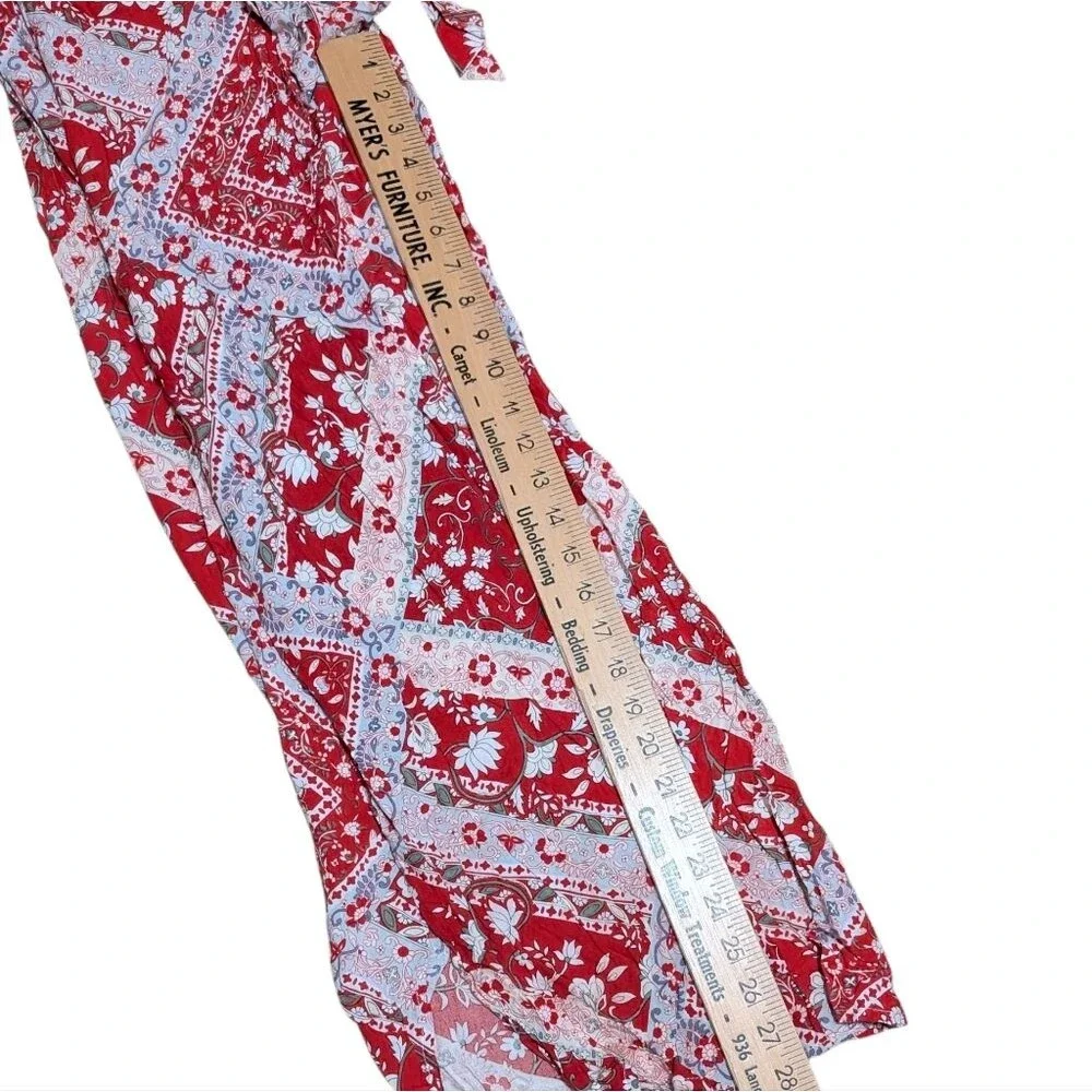 NWT Who I am side slit pants paisley novelty print size 8 beachy boho coverup